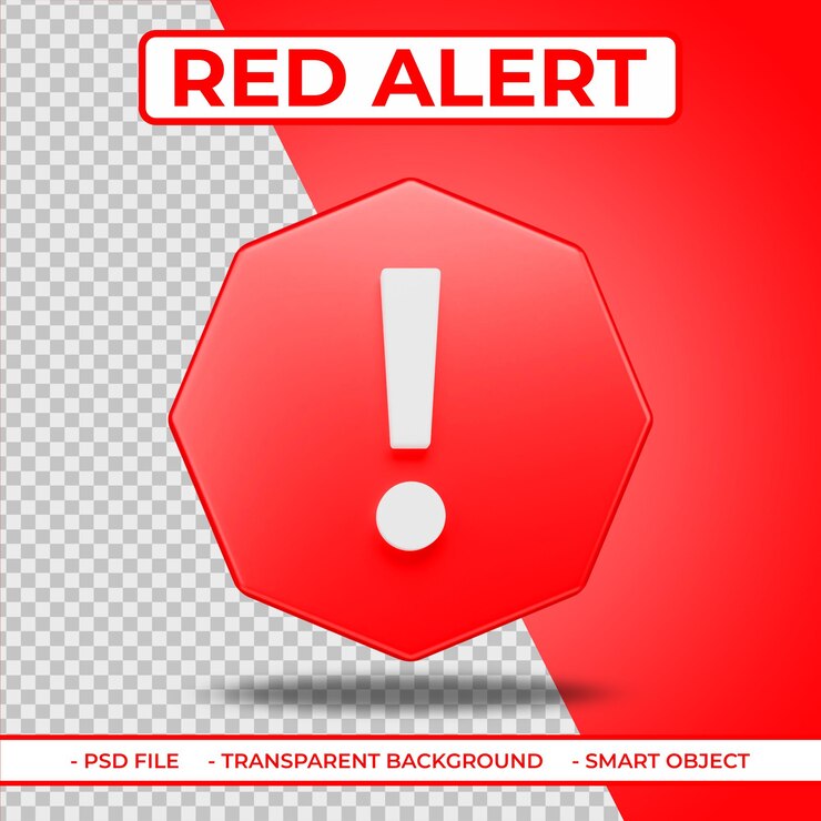 Realistic flat Red Alert or Report 3D Icon isolated