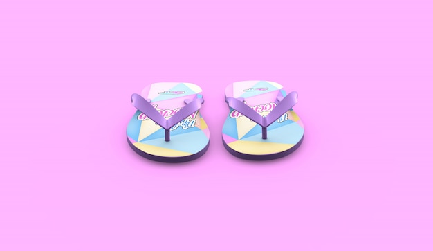 Realistic flip flop mockup