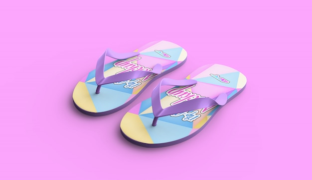 Realistic flip flops mockup