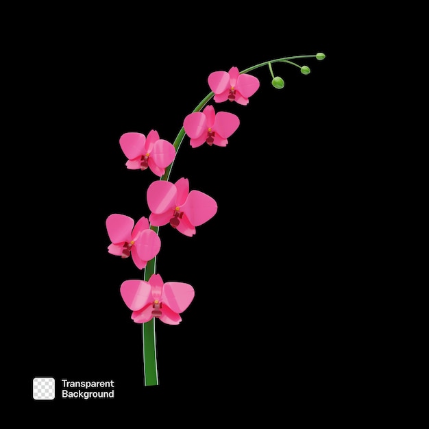 現実的な花 3D アイコン PNG テンプレート