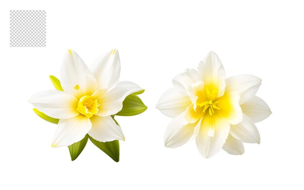 Realistic flower bouquet png set