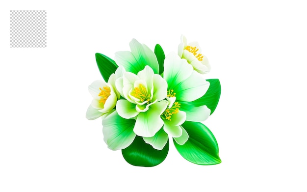 Realistic flower bouquet png set