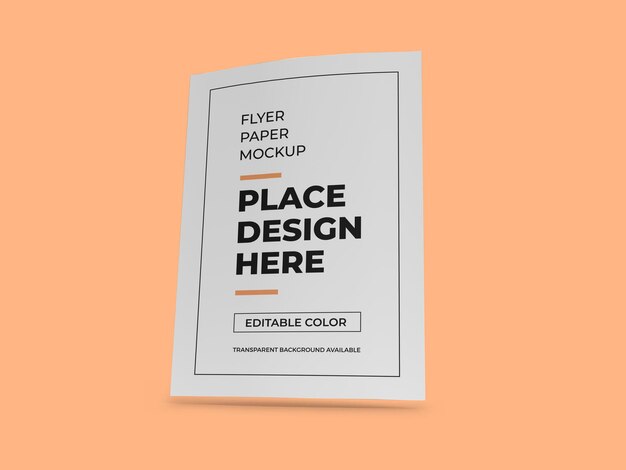 Realistic flyer paper mockup template isolated