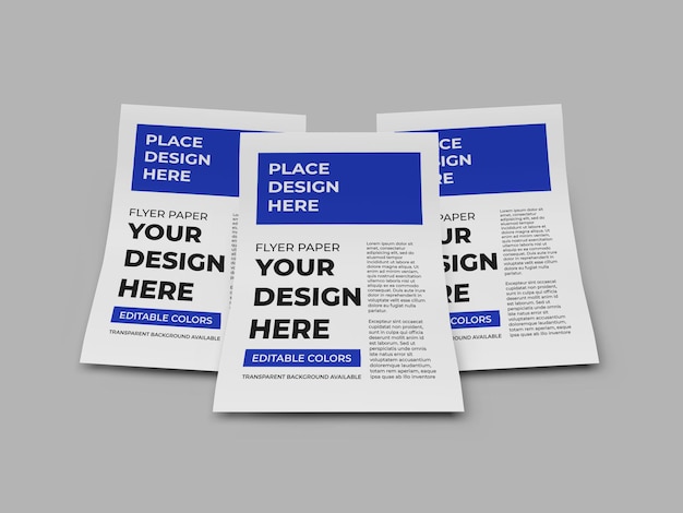 PSD realistic flyer paper mockup template isolated