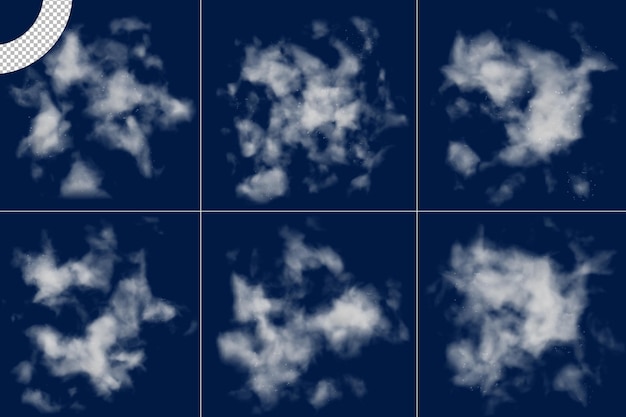 PSD set di nuvole di nebbia realistiche