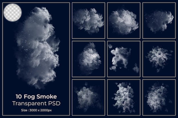PSD リアルな霧蒸気霧雲セット