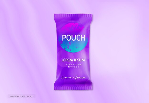 Realistic foil pouch or foil packaging mockup against background