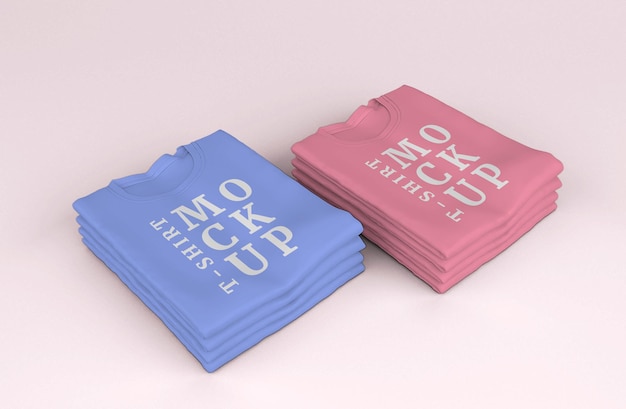 realistic folded tshirt mockup template