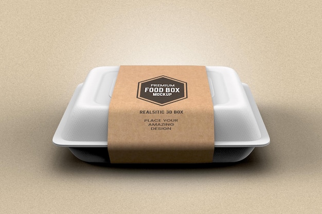 Realistic food box packing mockup