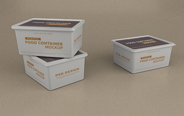 PSD Реалистичный шаблон макета пищевого контейнера
