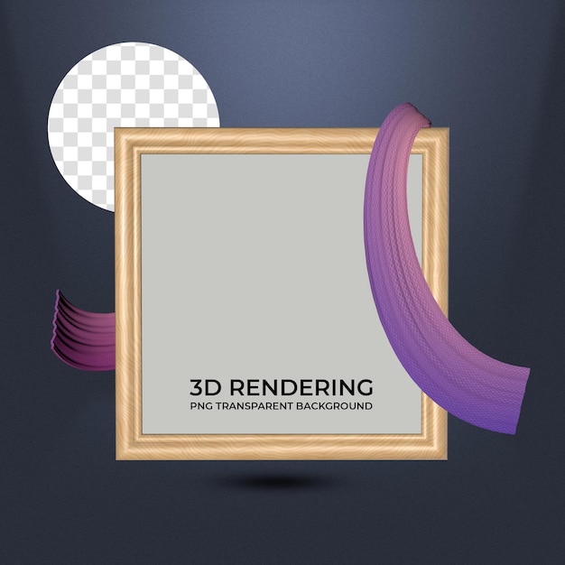 realistic frame with ribbon gradient colors 3d rendering