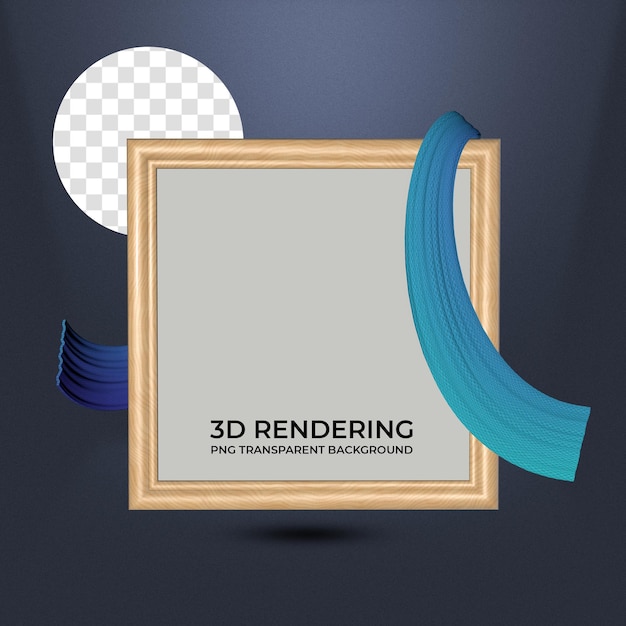 realistic frame with ribbon gradient colors 3d rendering