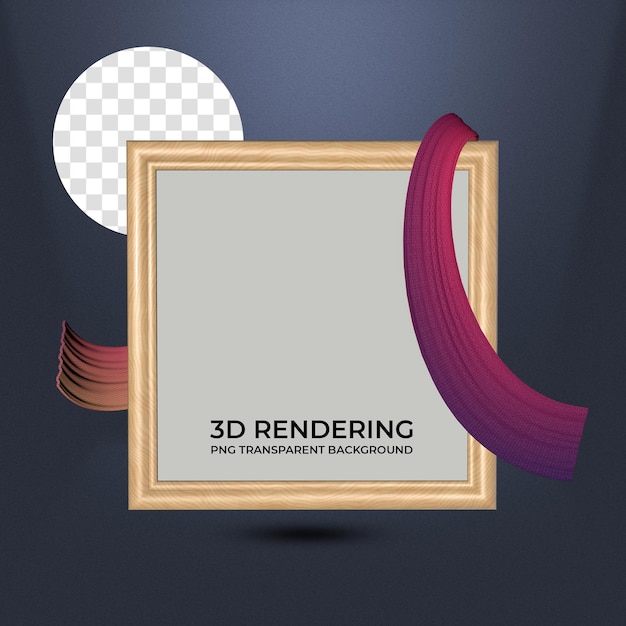 realistic frame with ribbon gradient colors 3d rendering