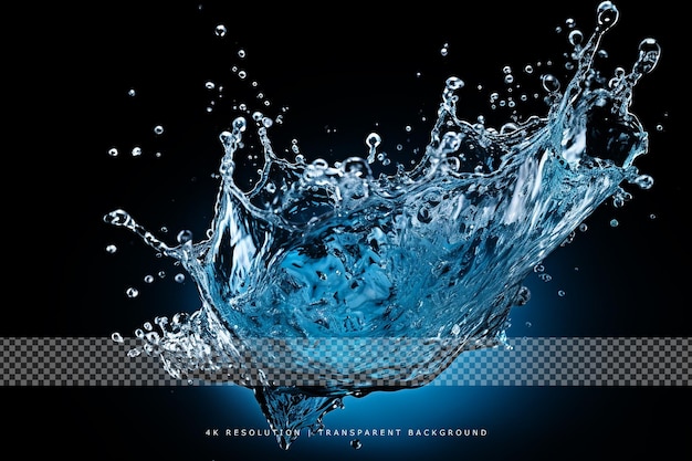 PSD realistic fresh water splash on transparent background