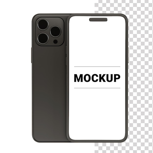 Реалистичный макет черного iphone спереди и сзади