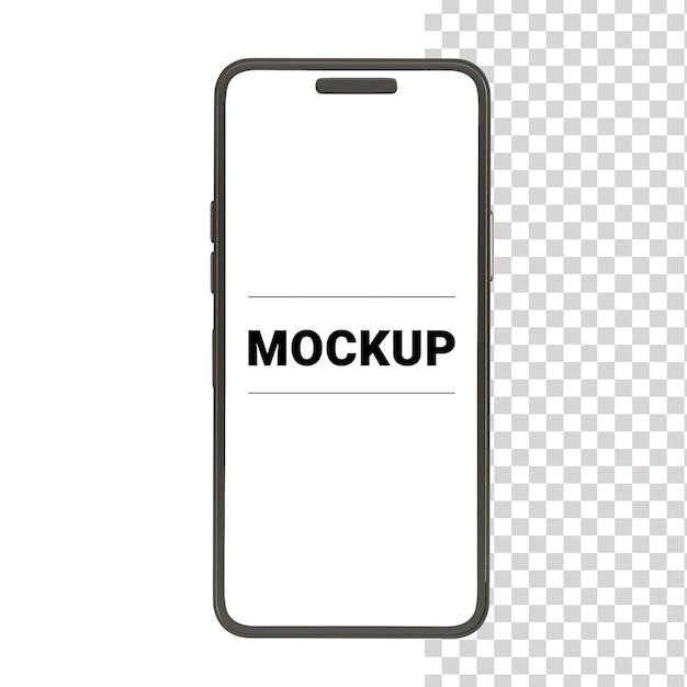 Realistic front view black iphone mockup