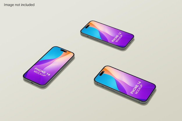 PSD mockup realistico per smartphone 14 con vista frontale