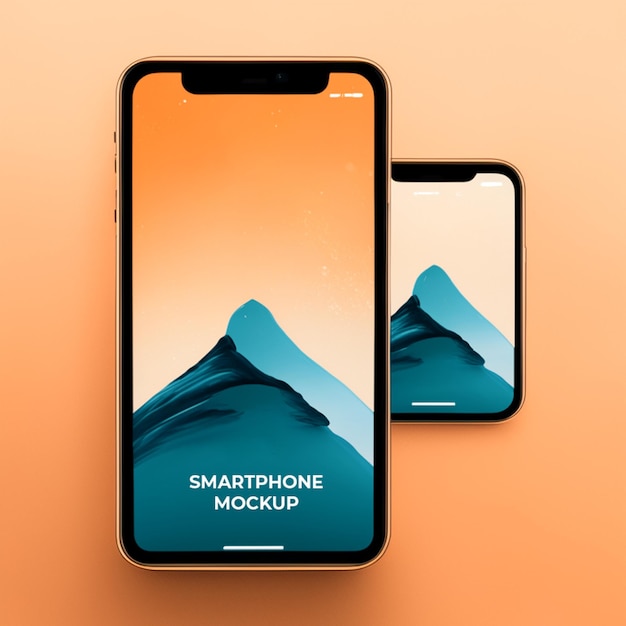 Premium PSD | Realistic front view smartphone mockup mobile iphone