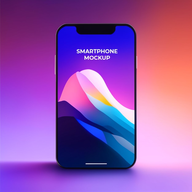 Realistic front view smartphone mockup mobile iphone