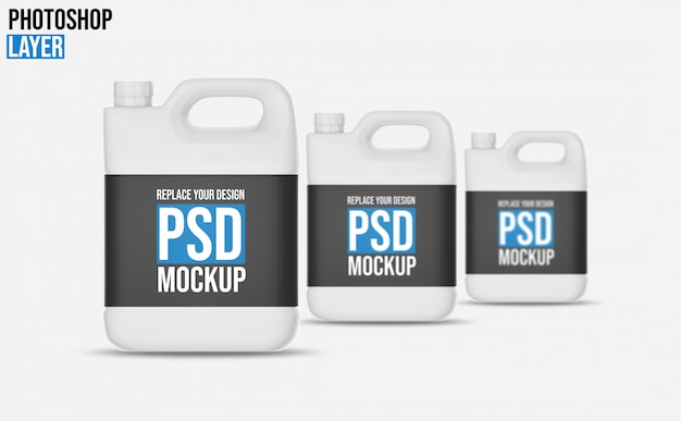 Realistic gallon mockup design