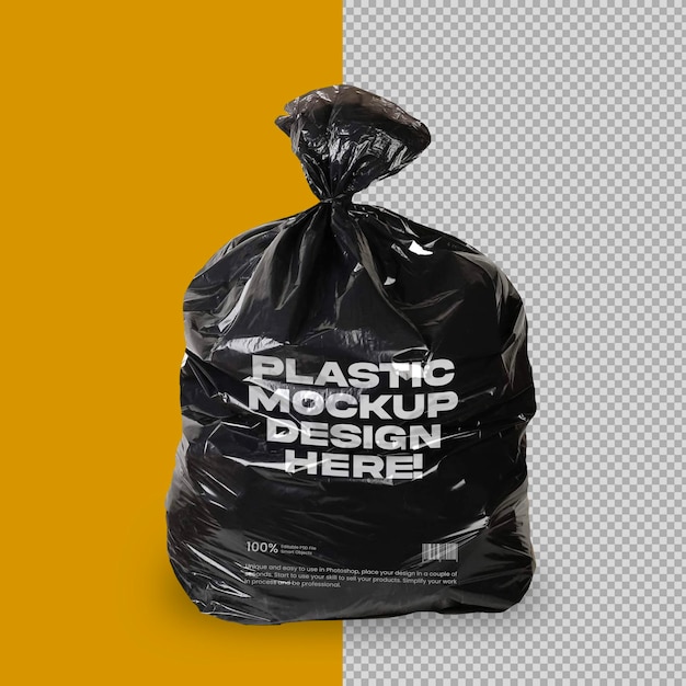 Realistic garbage bag mockup