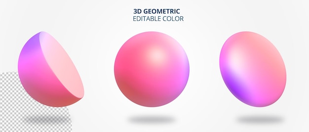 Realistic geometric 3d half ball