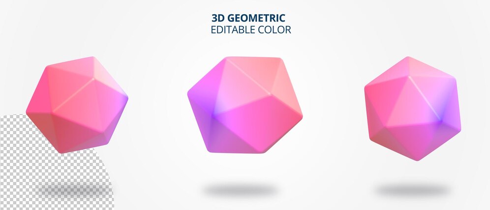  Realistic geometric 3d polyhedron