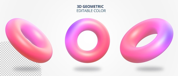 현실적인 기하학적 3d 링