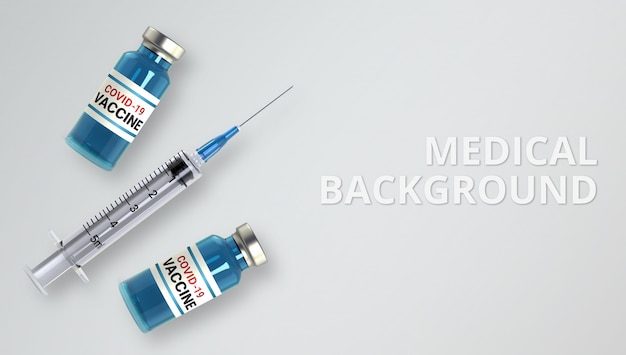 PSD realistic glass ampoules and syringe