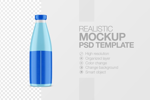 Realistic glass bottle juice mock up template