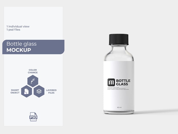 Realistic glass bottle mock up