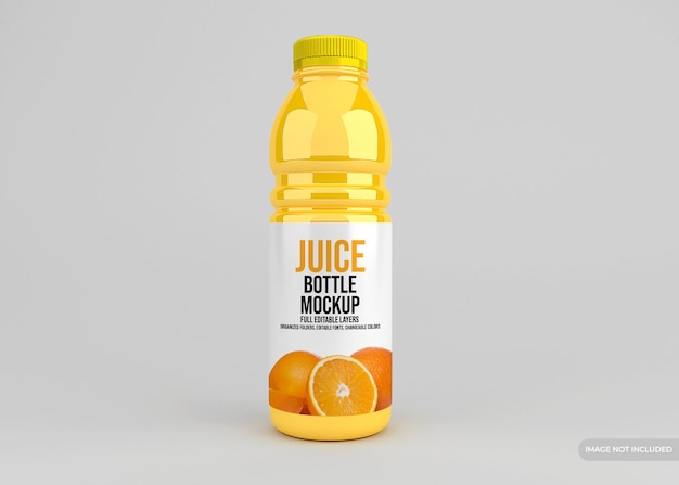 Mockup di confezionamento di bottiglie di succo di vetro realistico