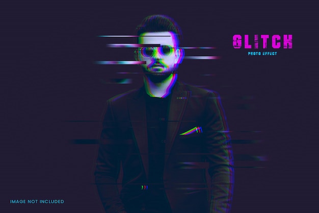 realistic glitch photo effect