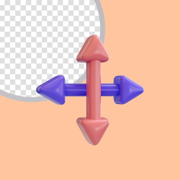 realistic glossy 4 angle arrow icon 3d render concept for direction way and using map