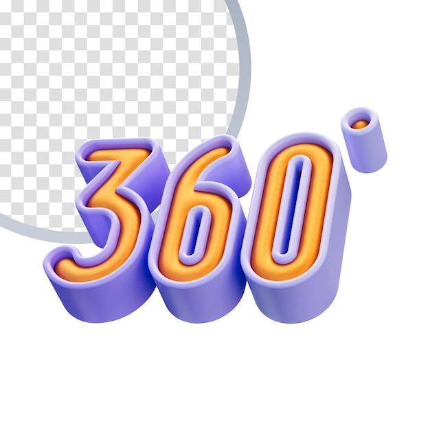realistic glossy cartoon 360 degree icon 3d render for rotate angle and direction
