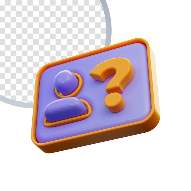 realistic glossy user id question mark icon 3d render concept for help info query symbol