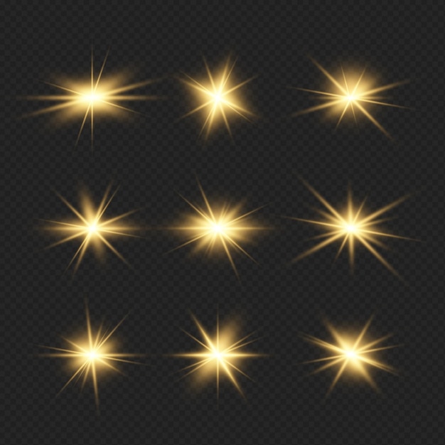 realistic glowing lens flares collection