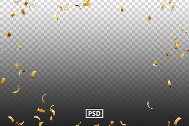 PSD realistic gold celebration confetti or birthday celebration confetti or party confetti