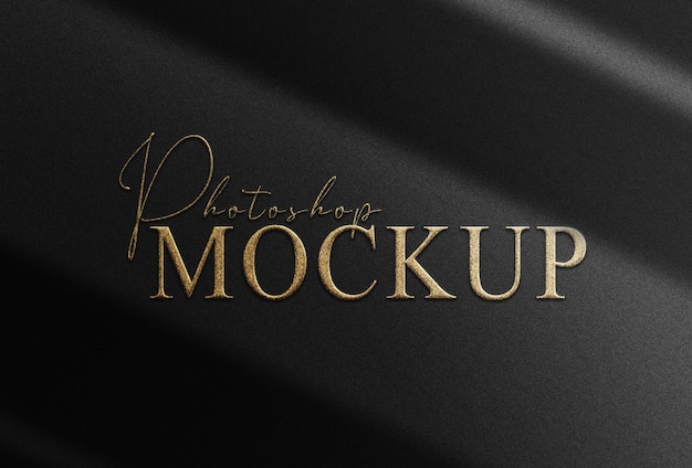 realistic gold embossed logo black paper