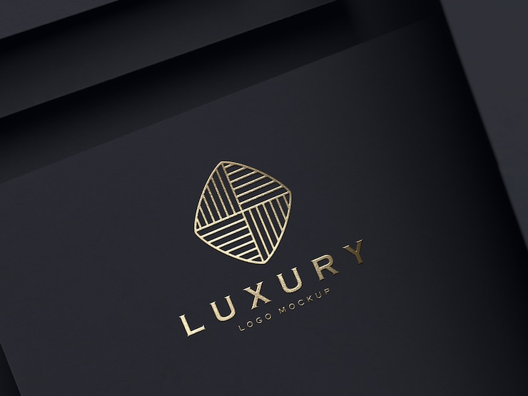 Realistic Gold Embossed Luxury Logo Mockup