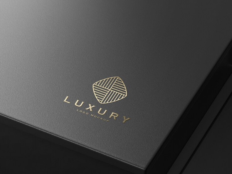 Premium PSD | Realistic gold embossed luxury logo mockup