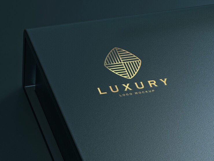 Realistic Gold Luxury Logo Mockup