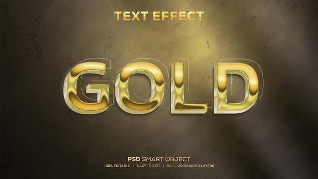 Realistic gold psd text effect