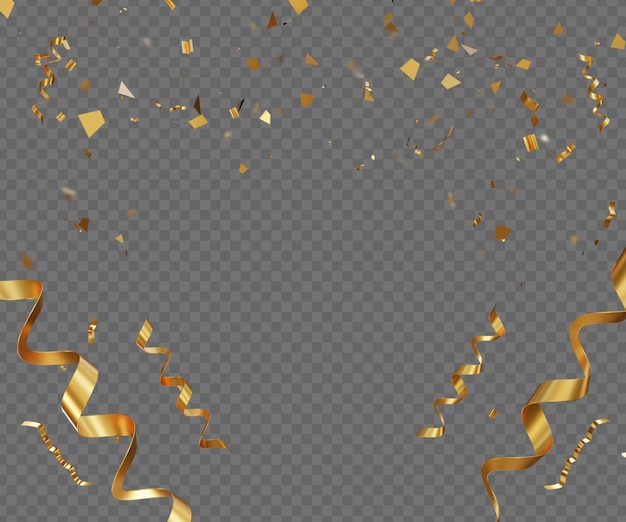 Realistic golden celebration confetti or gold confetti party background