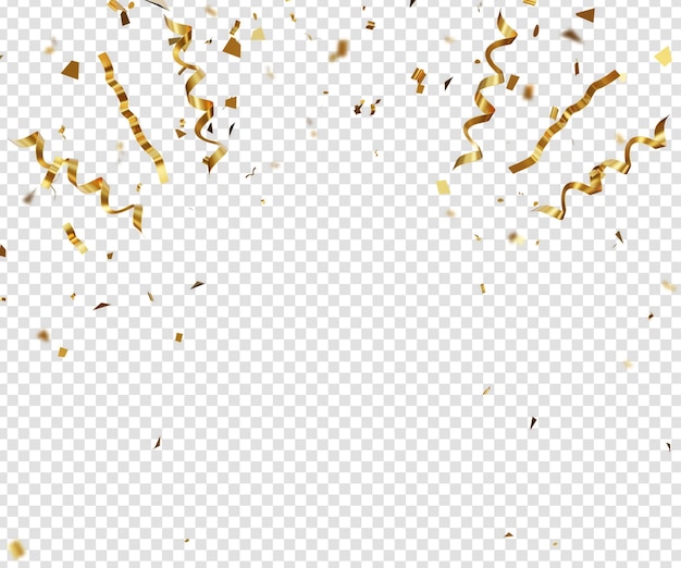 PSD realistic golden celebration confetti or gold confetti party background