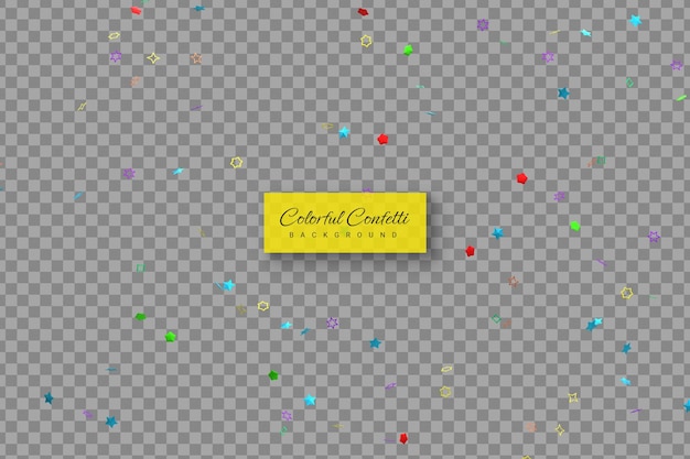 PSD realistic golden and colorful confetti and serpentine explosion for the festival party ribbon 3d