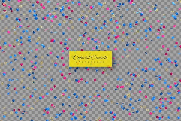 PSD realistic golden confetti and serpentine explosion for the festival party ribbon blast carnival elements or birthday celebration