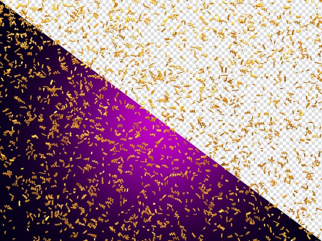 PSD realistic golden confetti and serpentine explosion for the festival party ribbon blast carnival elements or birthday celebration