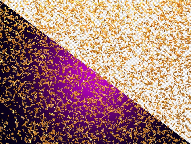 PSD realistic golden confetti and serpentine explosion for the festival party ribbon blast carnival elements or birthday celebration