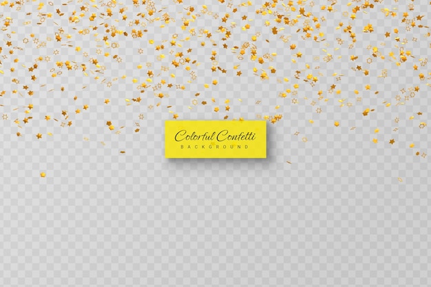 Realistic Golden Confetti and serpentine explosion For The Festival Party Ribbon